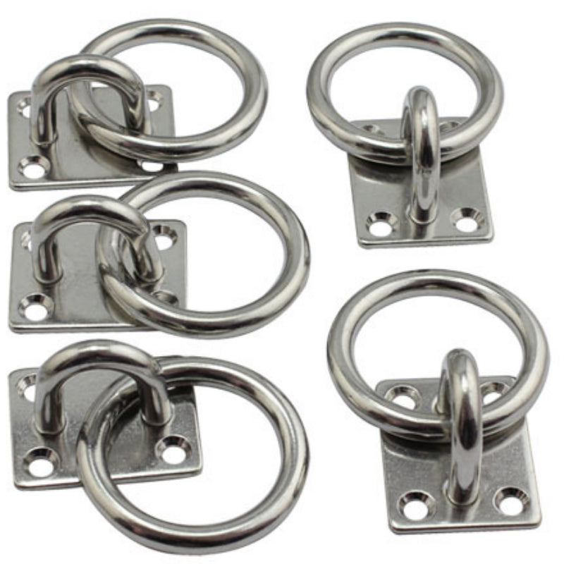 304 Stainless Steel Square Plate Eye Hook With Round Ring Boat Hardware