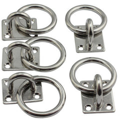 304 Stainless Steel Square Plate Eye Hook With Round Ring Boat Hardware