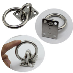 304 Stainless Steel Square Plate Eye Hook With Round Ring Boat Hardware