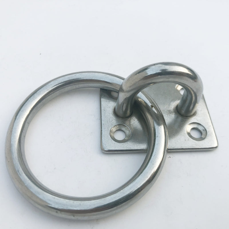 304 Stainless Steel Square Plate Eye Hook With Round Ring Boat Hardware
