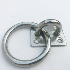 304 Stainless Steel Square Plate Eye Hook With Round Ring Boat Hardware