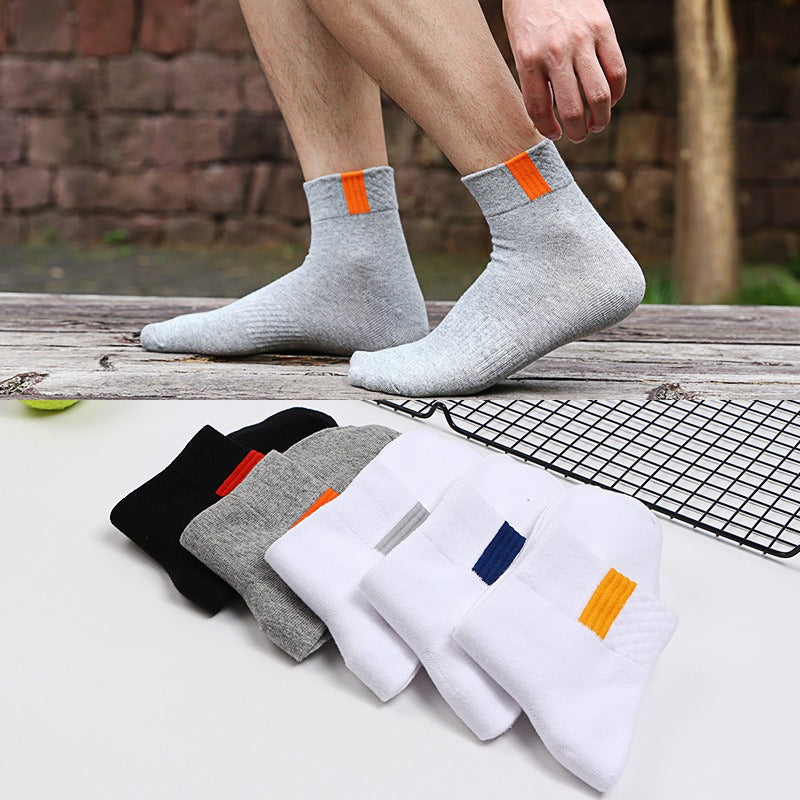 5 Pairs Men's Breathable Mid Calf Socks All Seasons