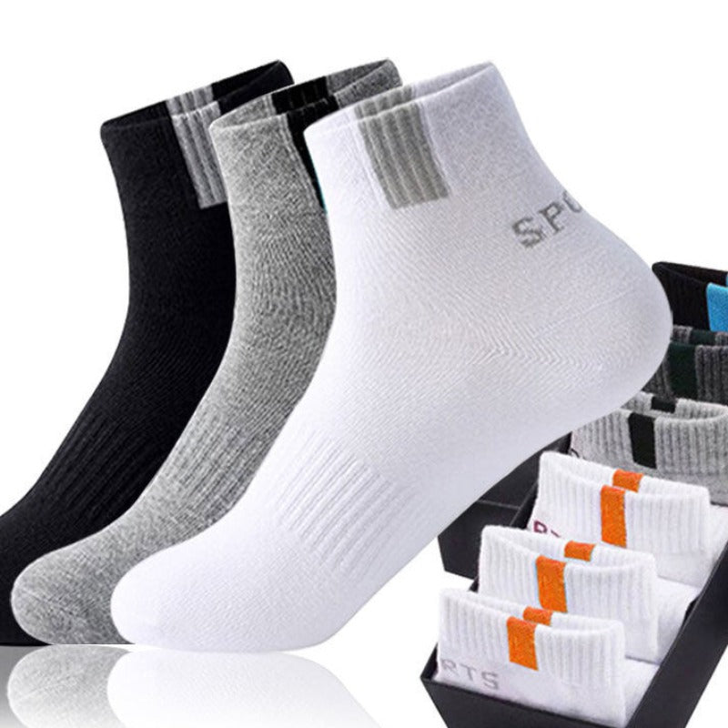 5 Pairs Men's Breathable Mid Calf Socks All Seasons