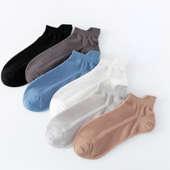 5 Pairs Men's Breathable Mesh Cotton Ankle Socks