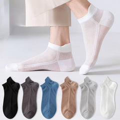 5 Pairs Men's Breathable Mesh Cotton Ankle Socks