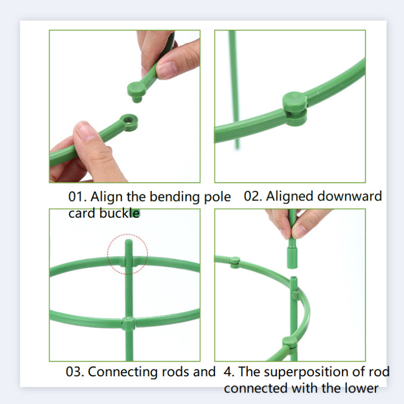 Plant Support Stakes Double Deck Spliceable Round Plant Support Ring