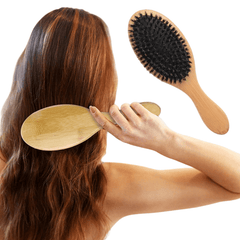 Natural Boar Bristle Hairbrush Anti static Scalp Massage Comb