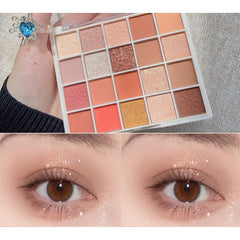 20-Color Eyeshadow Palette Matte Pearly Sequin Finish Smudge Proof Sweatproof