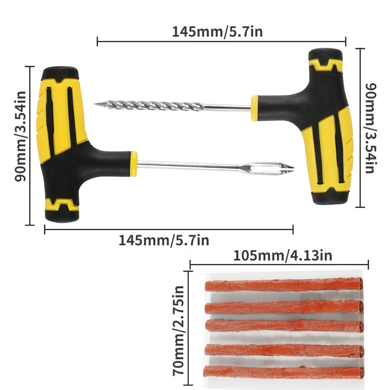 6pcs RV Tire Repair Tools Kit w/Strips Tubeless Puncture Plug Set