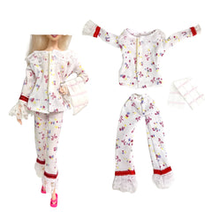 Princess Doll Clothes Set with Bath Towel, Pajamas, Stockings, Hat - Girl Toy