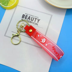 Cartoon Rainbow Lanyard Hand Strap Keychain Bag Car Key Pendant