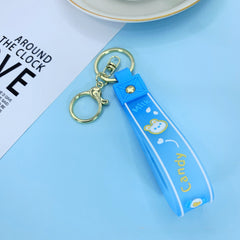 Cartoon Rainbow Lanyard Hand Strap Keychain Bag Car Key Pendant