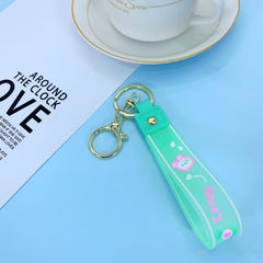 Cartoon Rainbow Lanyard Hand Strap Keychain Bag Car Key Pendant
