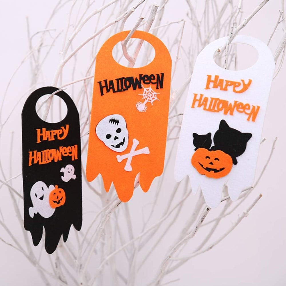 Halloween Hanging Decor Pumpkin Skull Ghost Cat Pattern Props