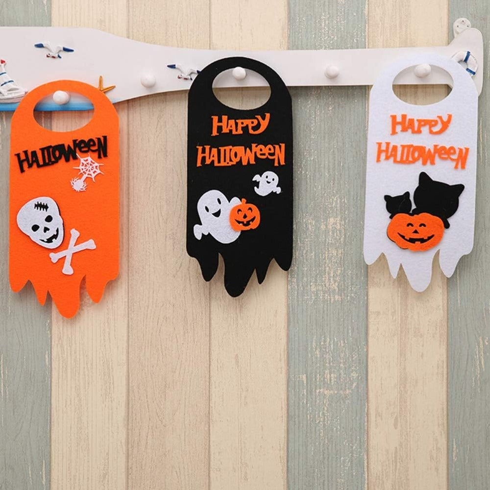 Halloween Hanging Decor Pumpkin Skull Ghost Cat Pattern Props