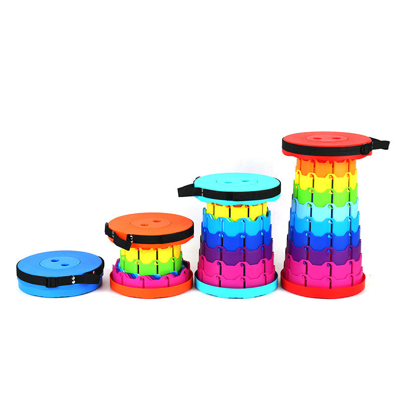 Portable Telescopic Stool Adjustable Height Plastic Stool for Outdoor Camping