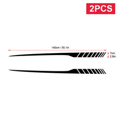 2pcs Side Skirt Car Stickers Racing Long Stripe Stickers Universal Modified Car