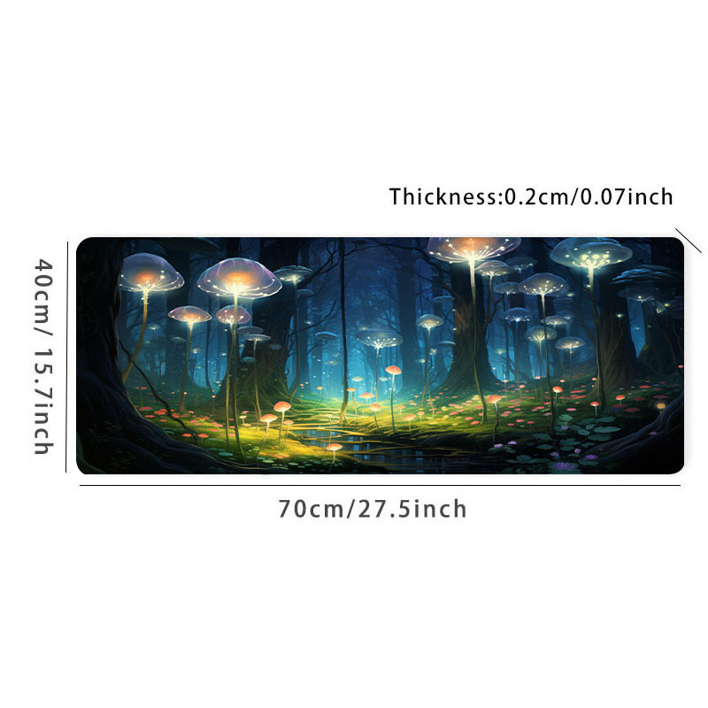 Green Plant Mushroom Mousepad HD Keyboard Pad