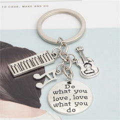 Creative Violin Note Piano Keychain Car Key Chain Pendant