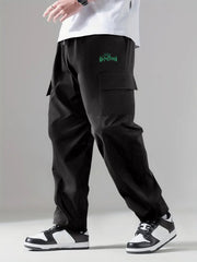 Flap Pocket Cargo Pants Men Loose Outdoor Work Trousers