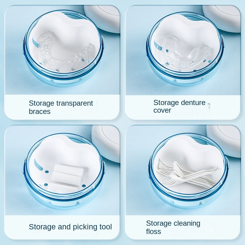 False Teeth Set Box Cleaning Retainer Storage Box Portable Case