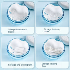 False Teeth Set Box Cleaning Retainer Storage Box Portable Case