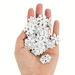 30pcs Wooden Snowflake Decorations Christmas Tree Decor