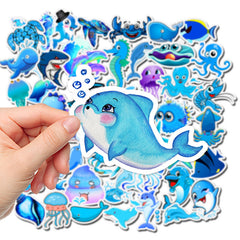 Marine Animals Shark Dolphin Waterproof Stickers for Laptop Skateboard Helmet