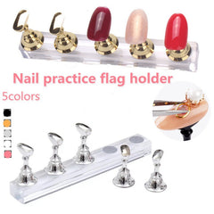 5 Colors Magnetic Nail Holder Stand Shelf for Nail Practice