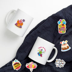 50pcs Happy Birthday Cartoon Stickers For Notebook Car Laptop