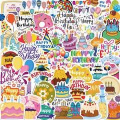 50pcs Happy Birthday Cartoon Stickers For Notebook Car Laptop