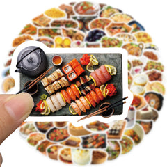 90pcs Food Stickers For Notebook Phone Waterproof Gift