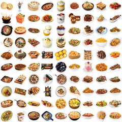 90pcs Food Stickers For Notebook Phone Waterproof Gift