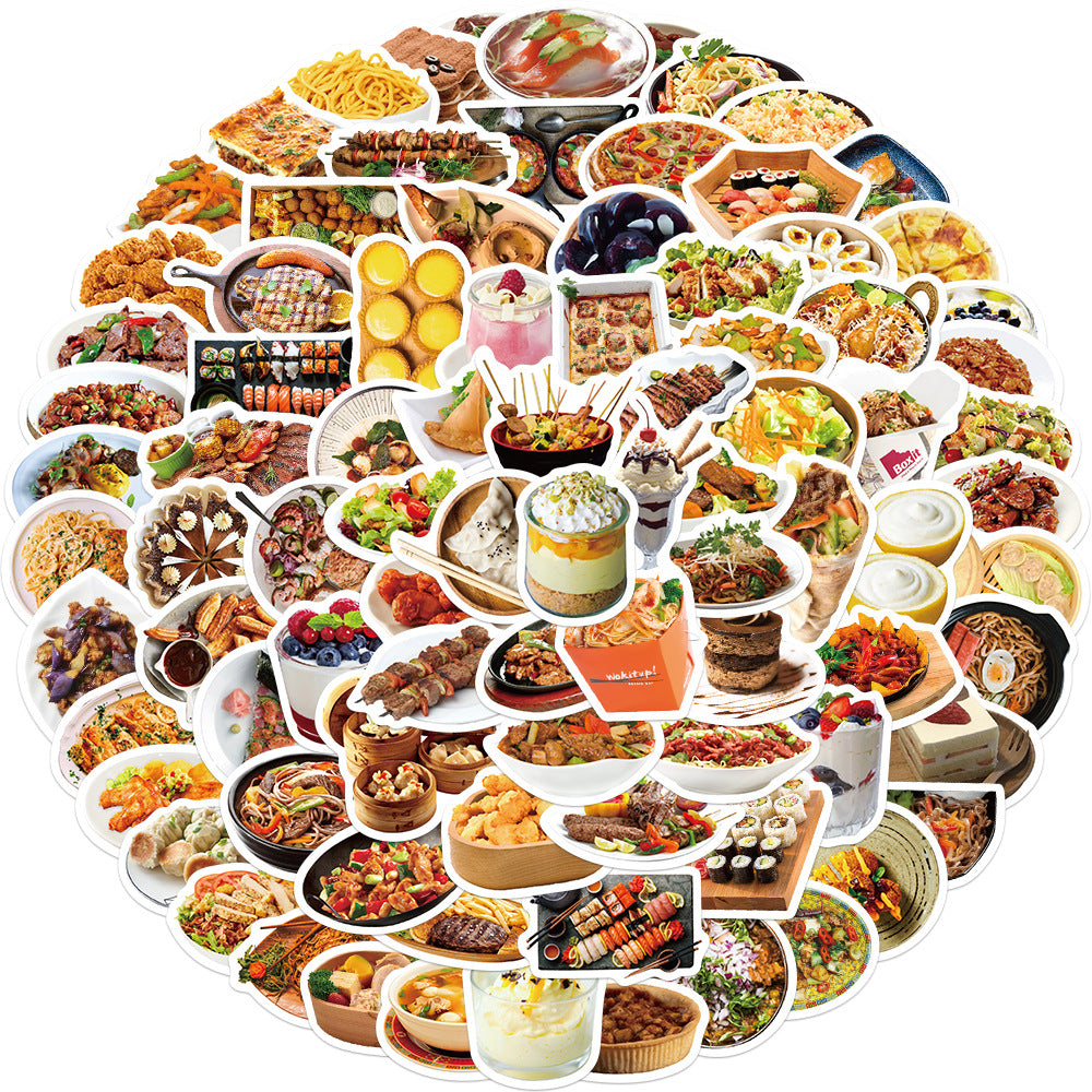 90pcs Food Stickers For Notebook Phone Waterproof Gift