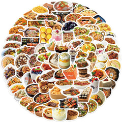 90pcs Food Stickers For Notebook Phone Waterproof Gift