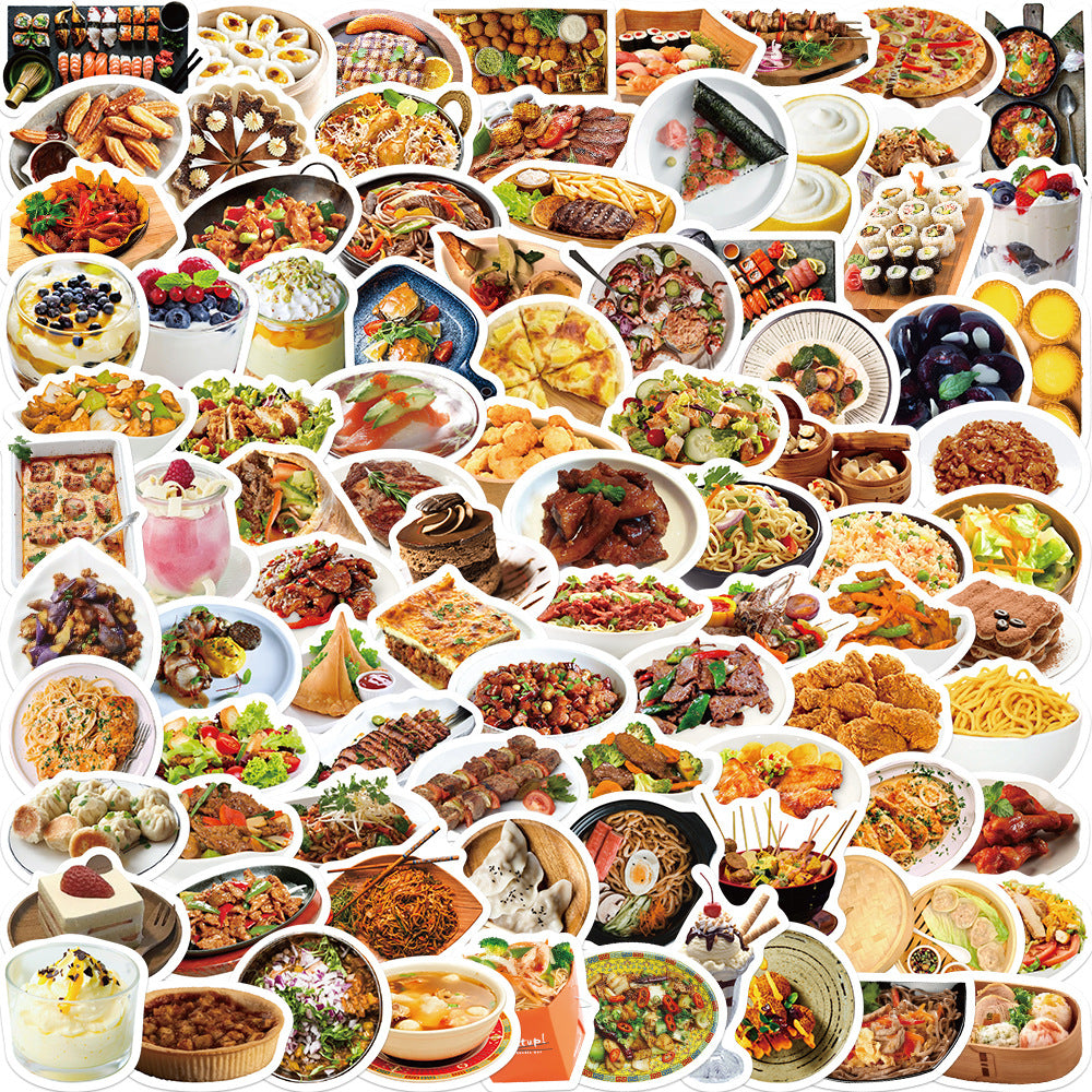 90pcs Food Stickers For Notebook Phone Waterproof Gift