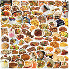 90pcs Food Stickers For Notebook Phone Waterproof Gift
