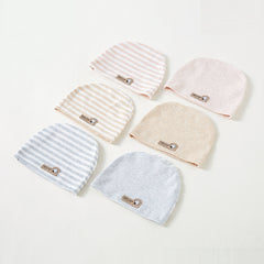 Striped Boneless Cotton Beanie Cap for Baby 0-3m