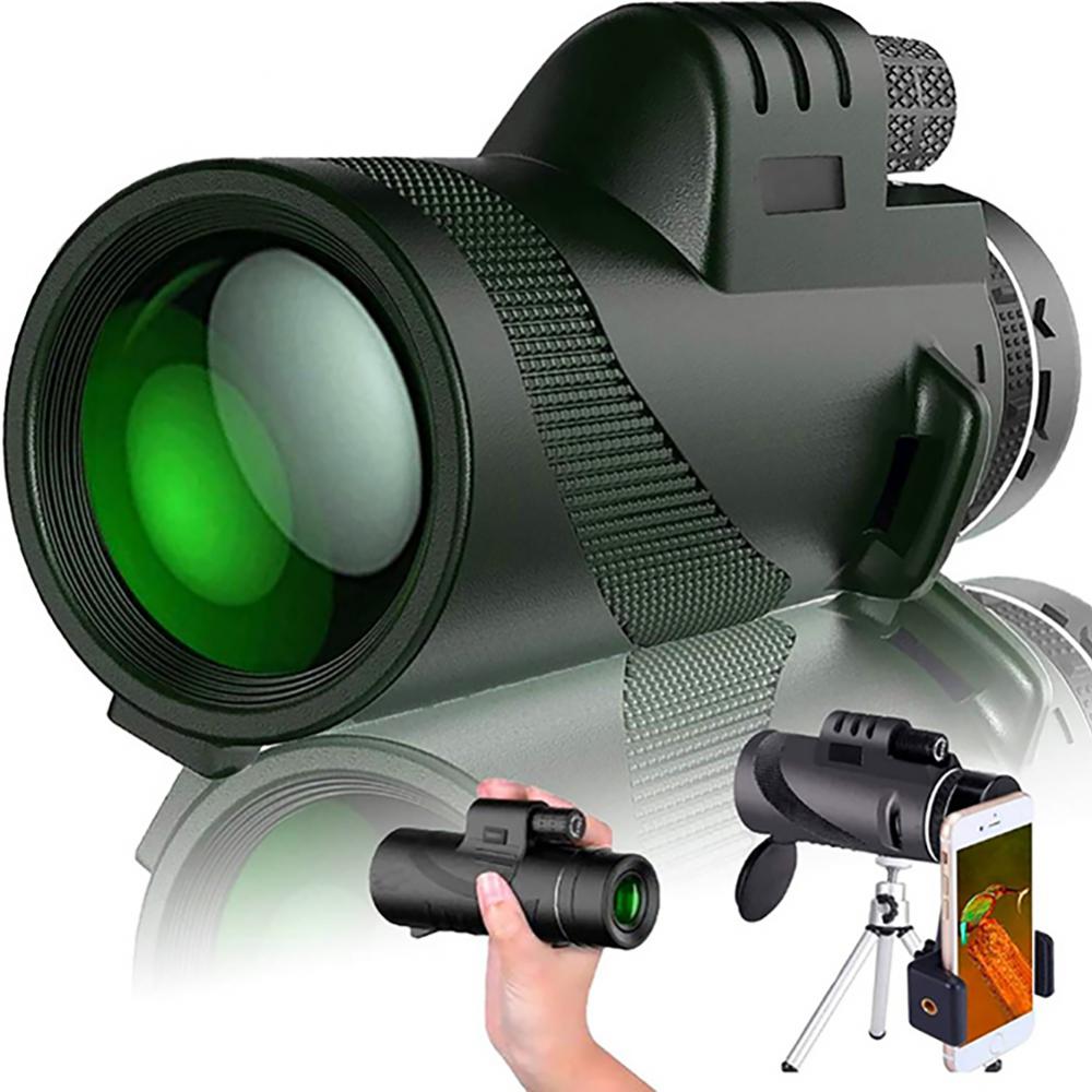 Zoom Monocular Telescope BAK4 Prism Tripod Phone Clip