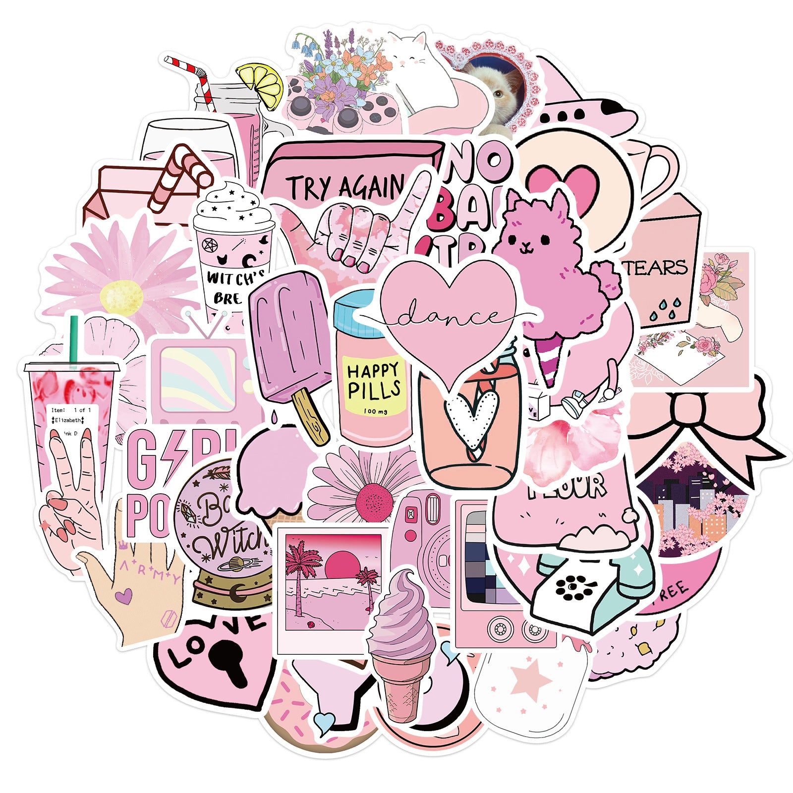 50pcs Cartoon Series Stickers Doodle Waterproof Motorcycles Stickers