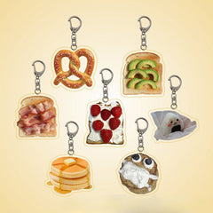 Creative Bread Keychain Acrylic Funny Pendant for Boys