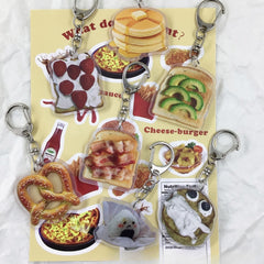 Creative Bread Keychain Acrylic Funny Pendant for Boys
