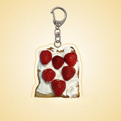 Creative Bread Keychain Acrylic Funny Pendant for Boys
