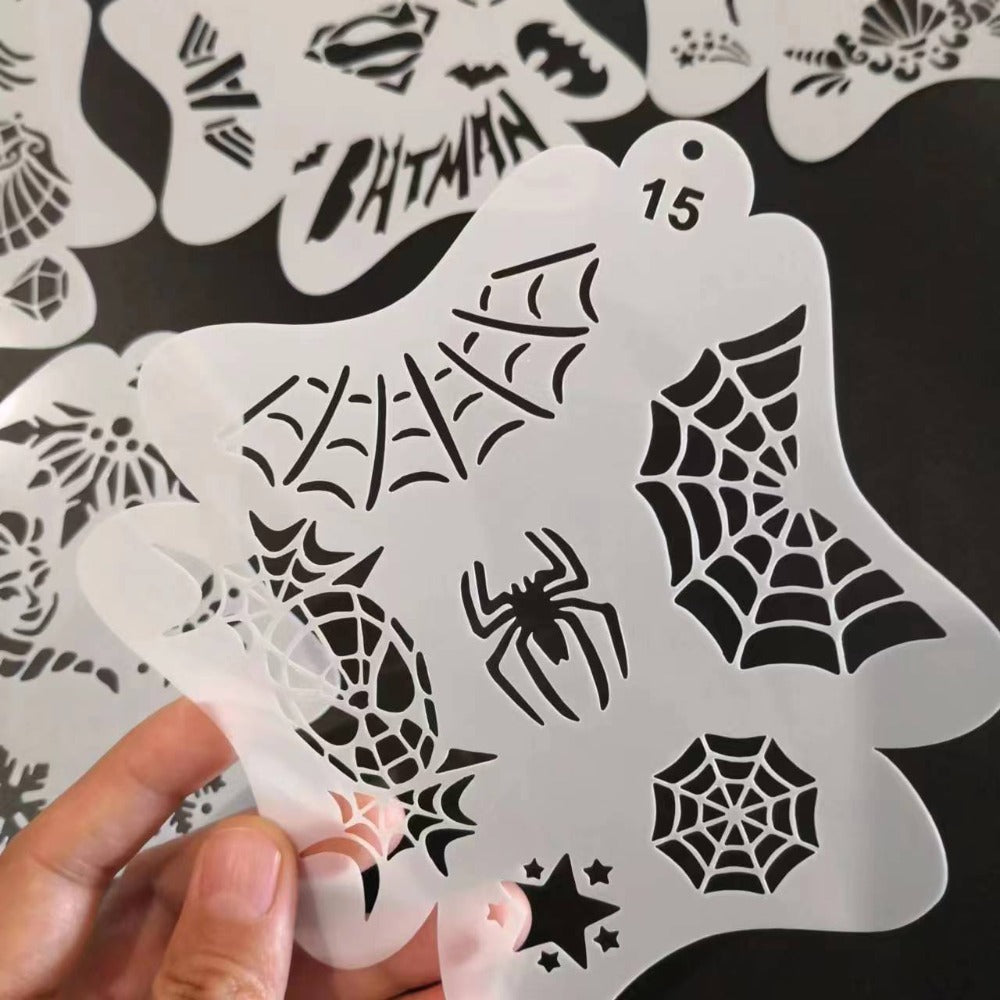 10pcs Reusable Body Painting Temporary Stencils DIY Tattoos