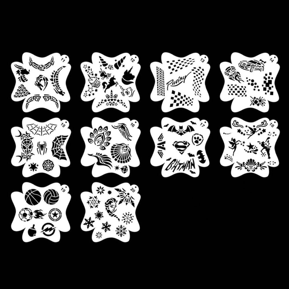 10pcs Reusable Body Painting Temporary Stencils DIY Tattoos
