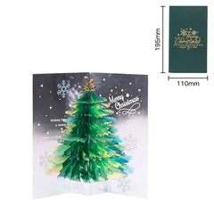 3D Christmas Tree Greeting Card - Spread Holiday Cheer to Friends