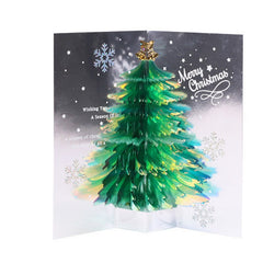 3D Christmas Tree Greeting Card - Spread Holiday Cheer to Friends