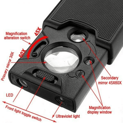 Foldable 3 In 1 LED UV Lighted Magnifying Glass