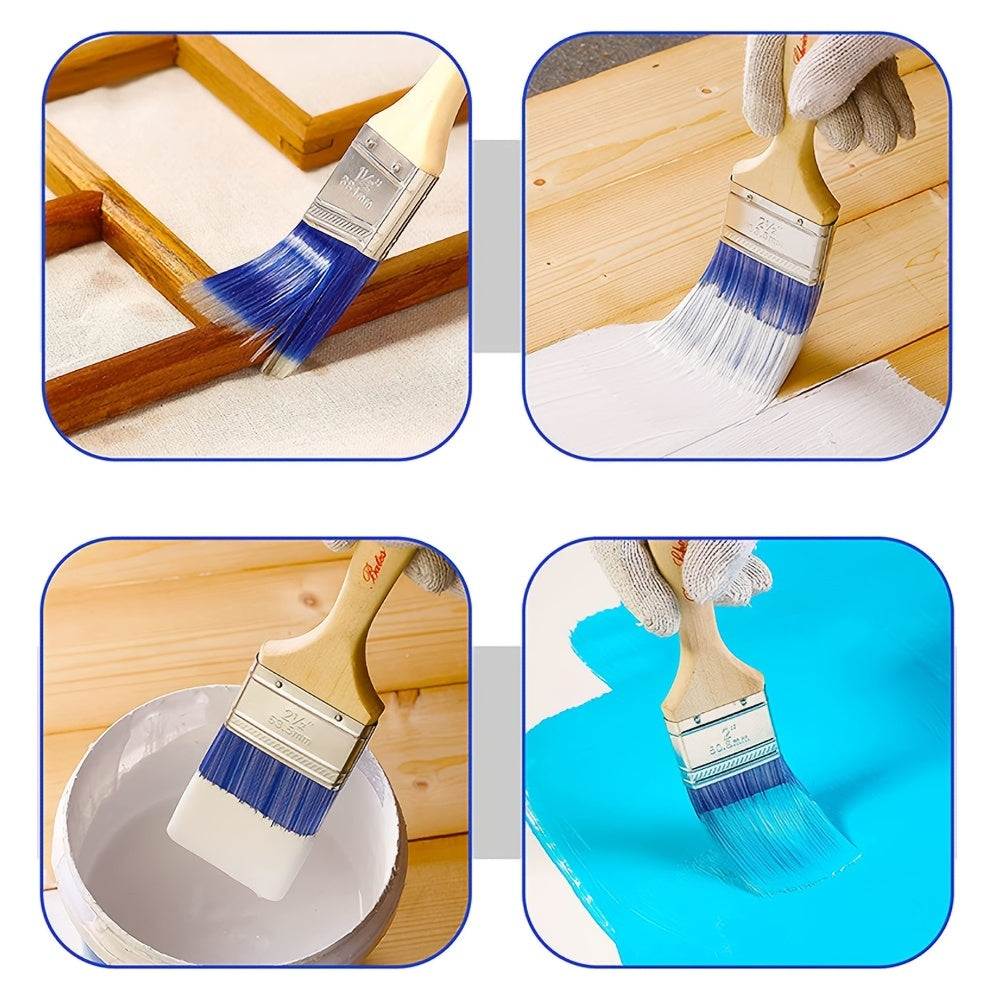 2pcs Paint Brushes Wood Handle Professional Set Trim Paint Brush Stain Brush