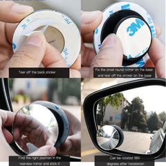 2pcs Car Mirror HD Convex Mirror Blind Spot Auto Rearview Mirror